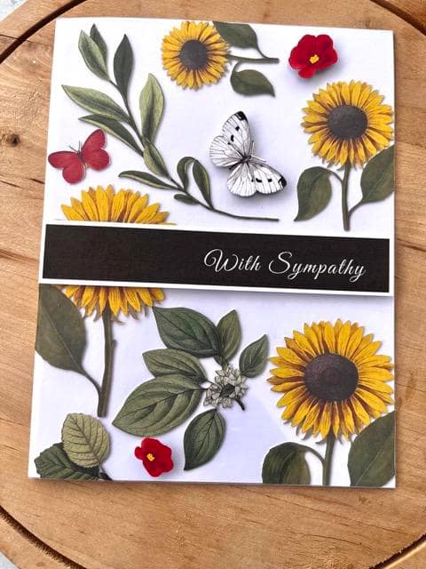 Sympathy Card made with Laser cut Florals