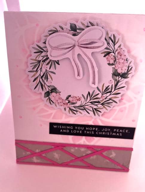 DIY Christmas Card - Pink and white