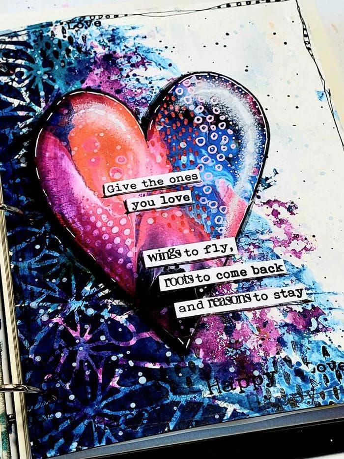 Love is all around – Art Journal Page